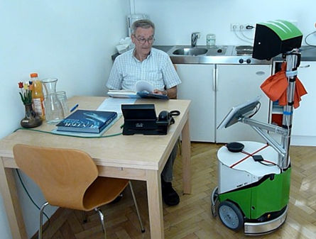 user with robot in Living Lab