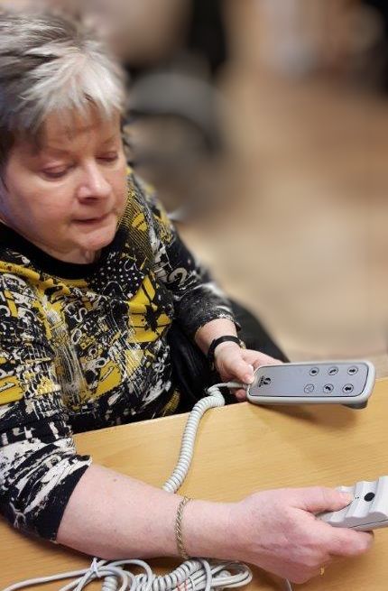 user assessing different hand controls