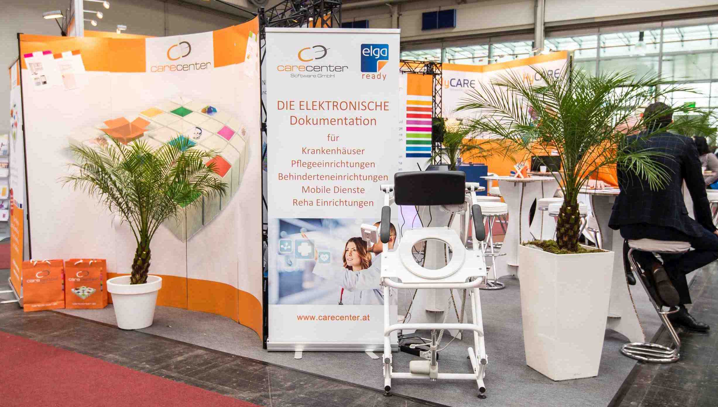 exhibition booth of CareCentre at German fair Altenpflege