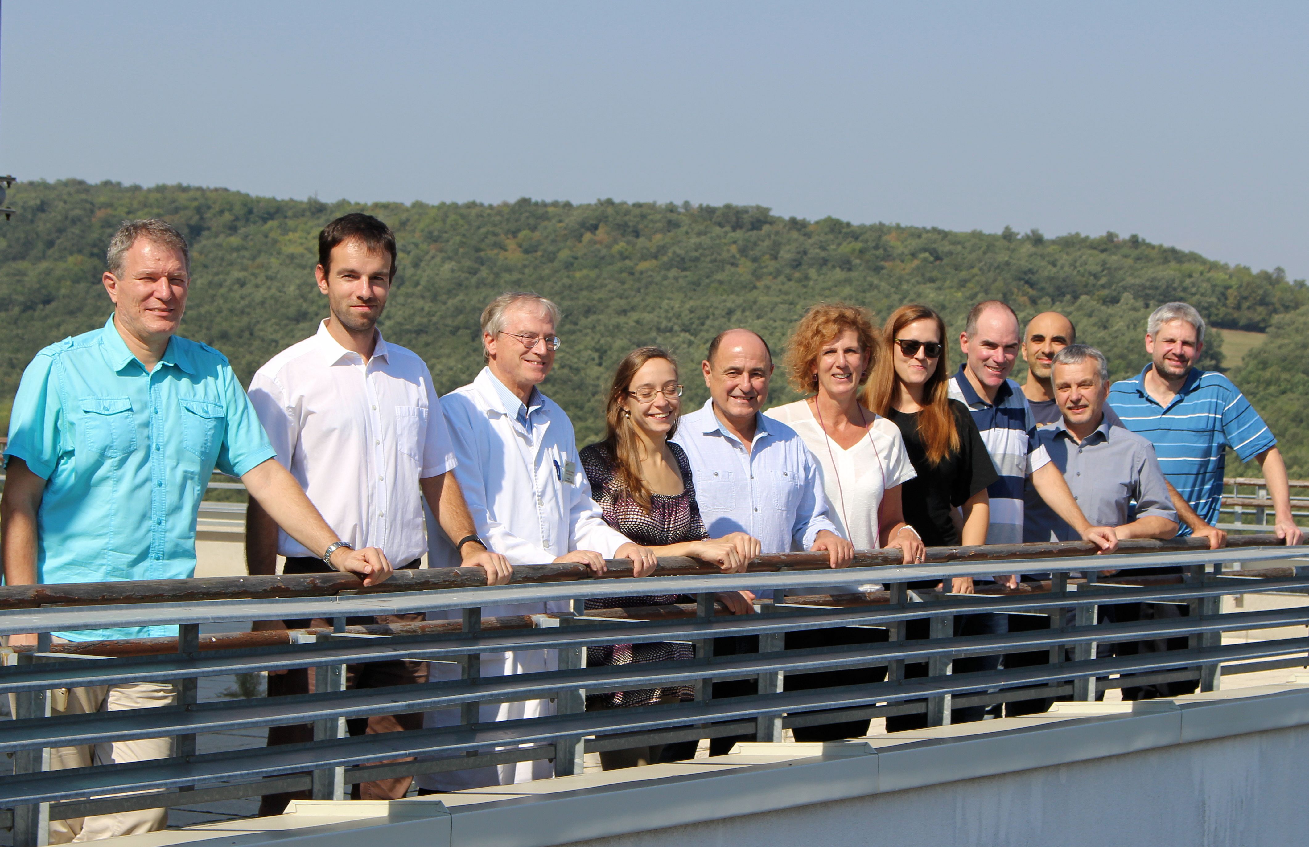 Photo of iToilet consortium partners at test site in Budapest
